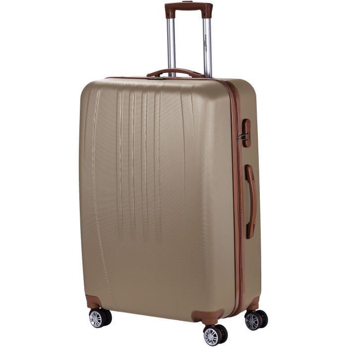 MANOUKIAN Valise Chariot ABS 4 Roues 72 cm Champagne - Photo n°1
