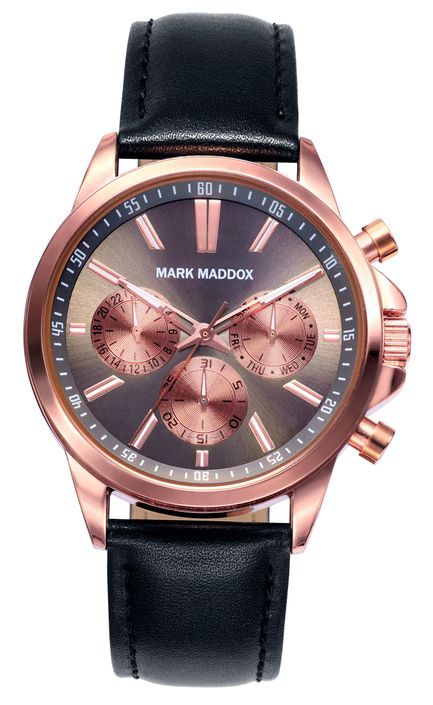 Mark Maddox Casual Hc7005-47 . Leather/cuoio - Multifuncion - 42 Mm - Wr 3 Atm - Photo n°1