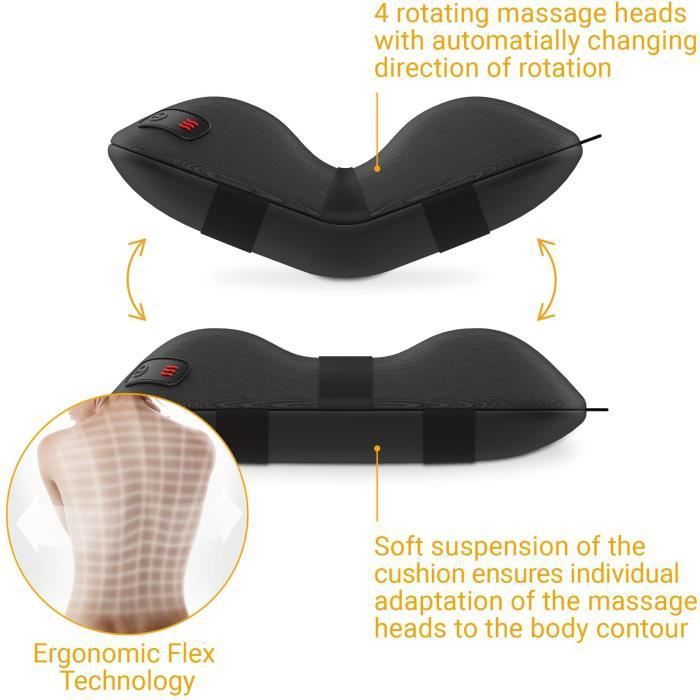 MEDISANA CL 300 - Coussin de massage Shiatsu Contour - Epaules, dos, jambes et cou - Ergonomic Flex Technology - Chaleur - Photo n°5