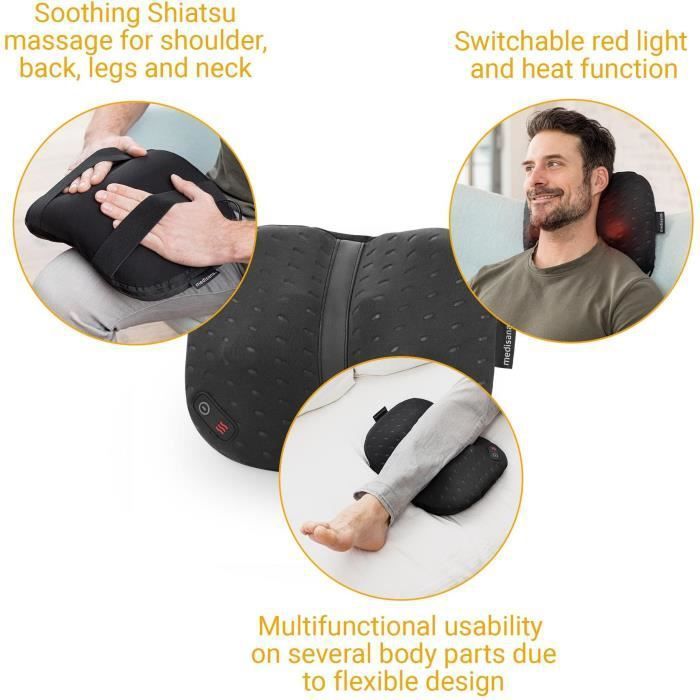 MEDISANA CL 300 - Coussin de massage Shiatsu Contour - Epaules, dos, jambes et cou - Ergonomic Flex Technology - Chaleur - Photo n°6