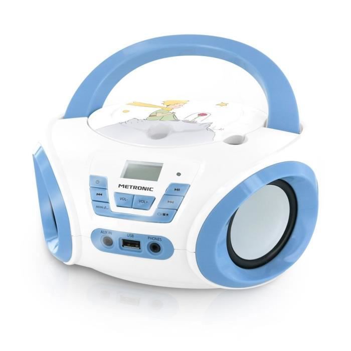 METRONIC Le Petit Prince Radio Lecteur CD avec port USB et entrée audio - Bleu - Photo n°3