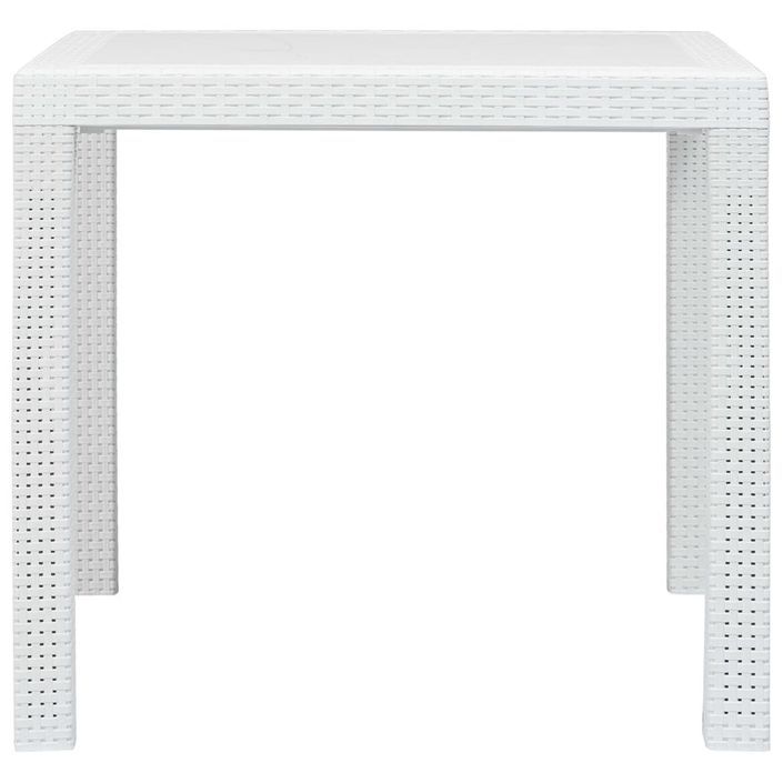 Meuble à dîner d'extérieur 5pcs Plastique Blanc Aspect de rotin - Photo n°9