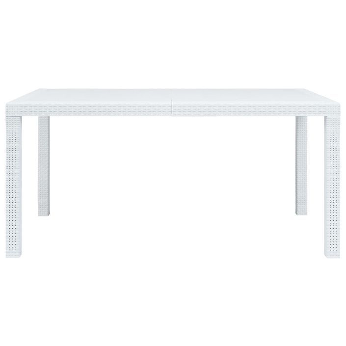 Meuble à dîner d'extérieur 7pcs Plastique Blanc Aspect de rotin - Photo n°9