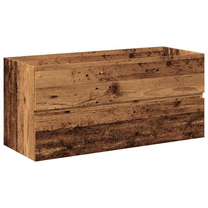 Meuble avec vasque intégrée vieux bois 101x39,5x49 cm - Photo n°6