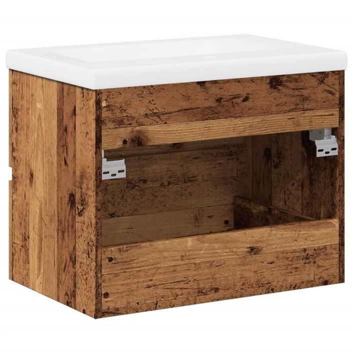 Meuble avec vasque intégrée vieux bois 61x39,5x49 cm - Photo n°8