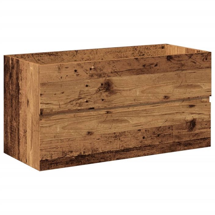 Meuble avec vasque intégrée vieux bois 91x39,5x49 cm - Photo n°6