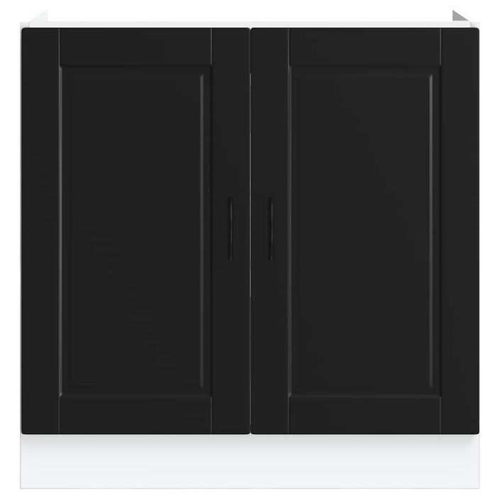 Meuble bas pour évier Porto noir 80x46x81,5 cm bois ingénierie - Photo n°4