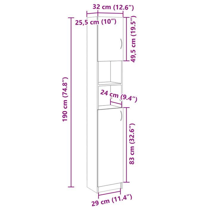 Meuble colonne de salle de bain Klasiko 32 cm - Rangement élégant et fonctionnel - Photo n°10