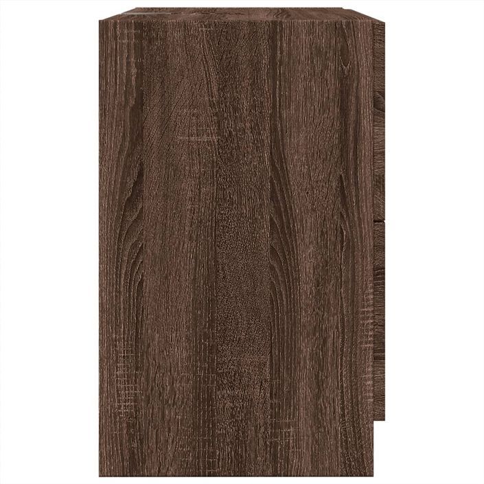 Meuble d'évier chêne marron 59x37x59 cm bois d'ingénierie - Photo n°6