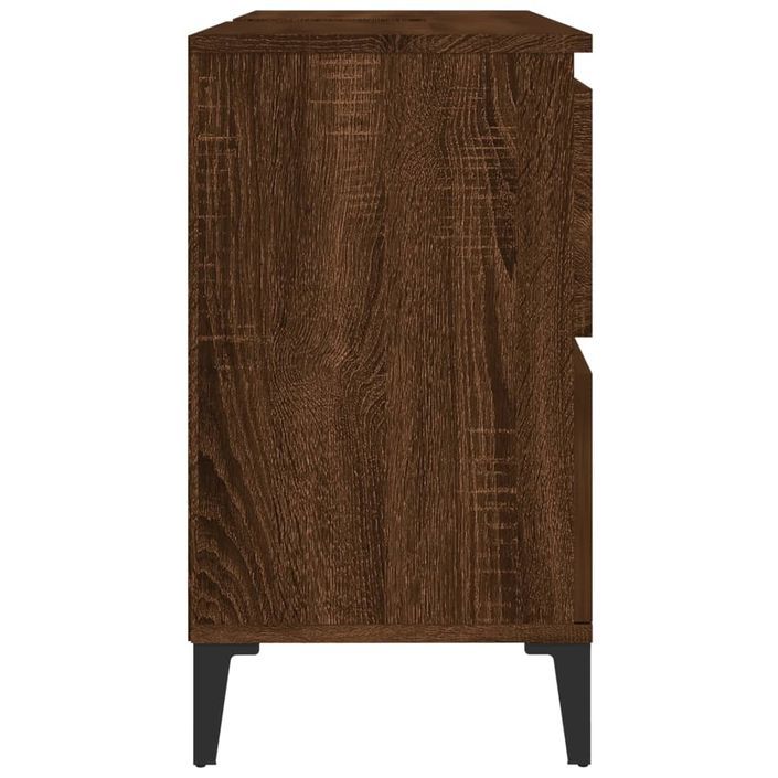 Meuble d'évier chêne marron 80x33x60 cm bois d'ingénierie - Photo n°7