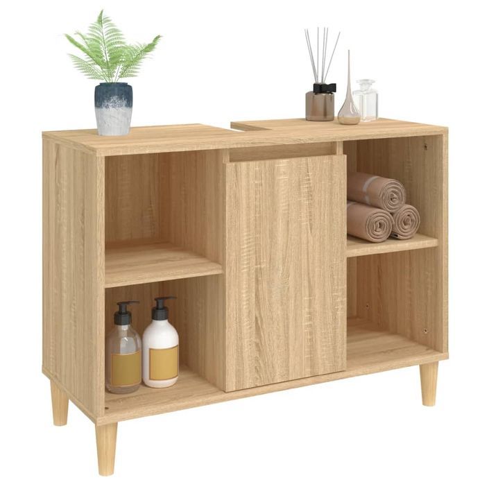 Meuble d'évier chêne sonoma 80x33x60 cm bois d'ingénierie - Photo n°4