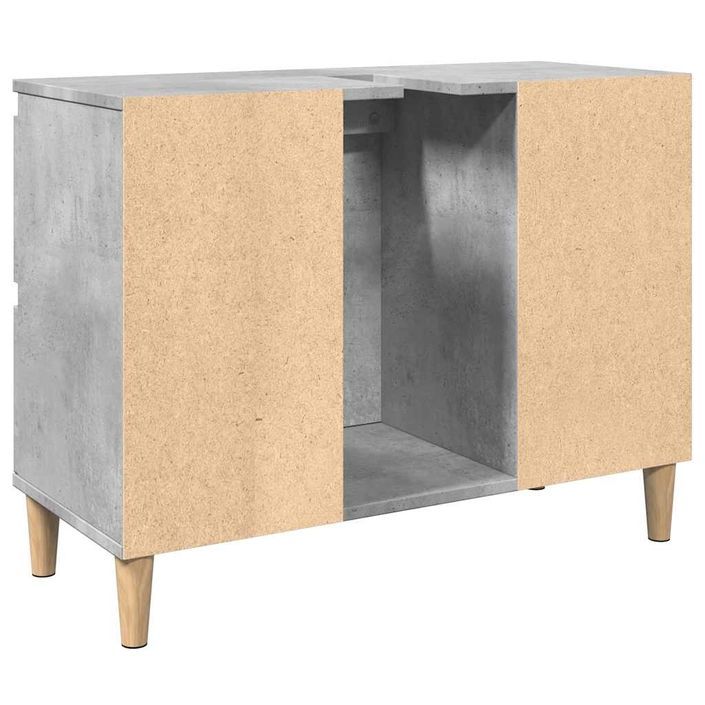 Meuble d'évier gris béton 80x33x60 cm bois d'ingénierie - Photo n°7