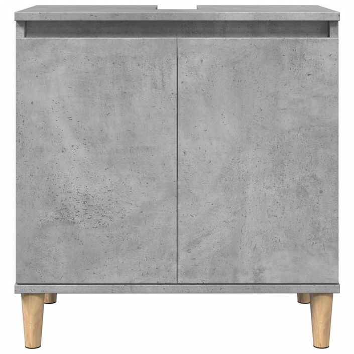 Meuble de lavabo gris béton 58x33x60 cm bois d'ingénierie - Photo n°4