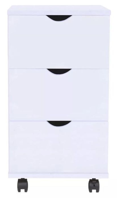 Meuble de rangement 3 tiroirs bois blanc Kapci - Photo n°2