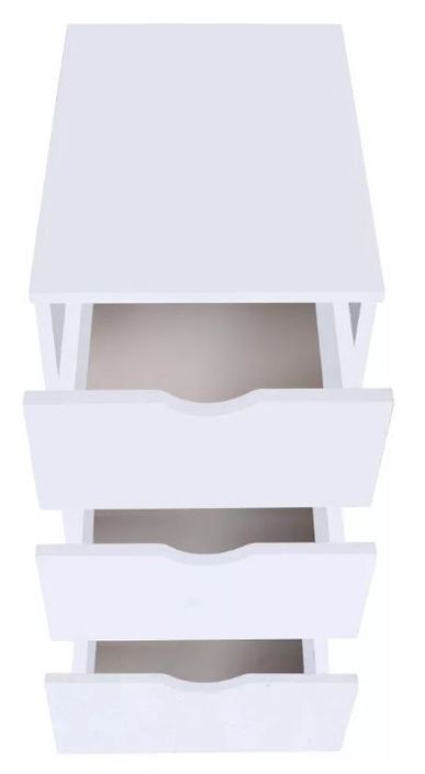 Meuble de rangement 3 tiroirs bois blanc Kapci - Photo n°3