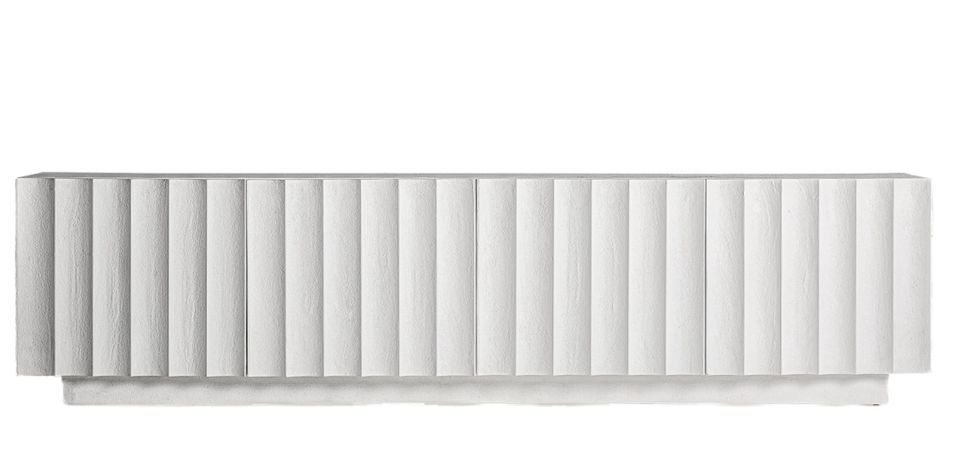 Meuble de rangement 4 portes ciment blanc Klikey 220 cm - Photo n°1