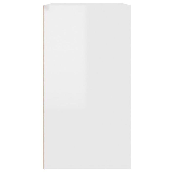 Meuble de rangement Blanc brillant 80x40x75 cm Bois d'ingénierie - Photo n°6