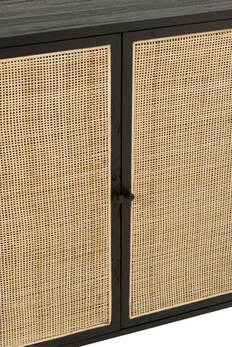 Meuble de rangement en bois noir 2 portes Manu L 100 cm - Photo n°9