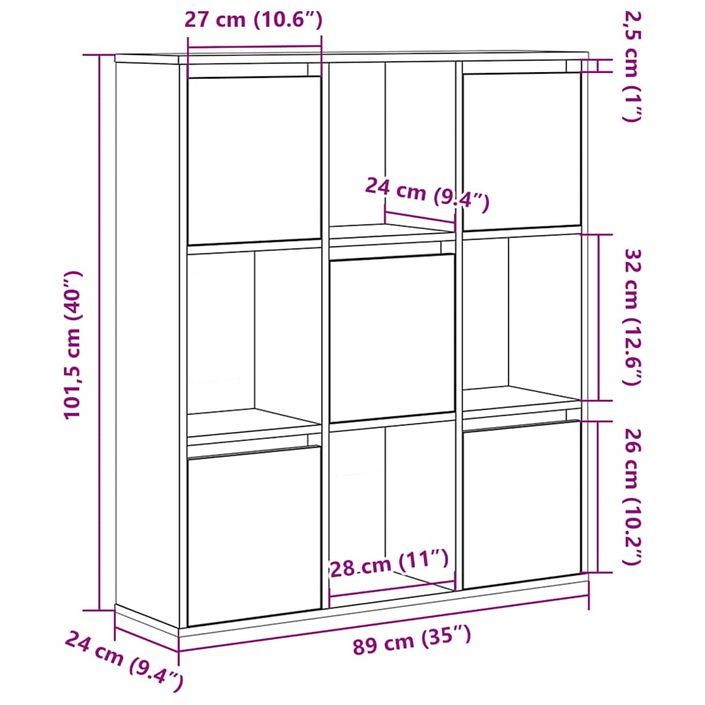 Meuble de rangement Kate 89 cm - 4 niches 5 portes - Photo n°9