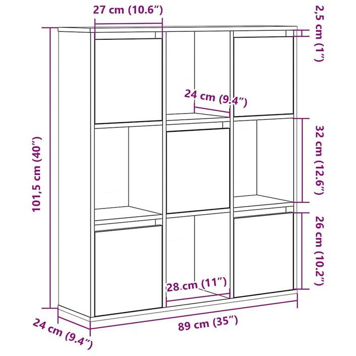 Meuble de rangement Kate 89 cm - 4 niches 5 portes - Photo n°10