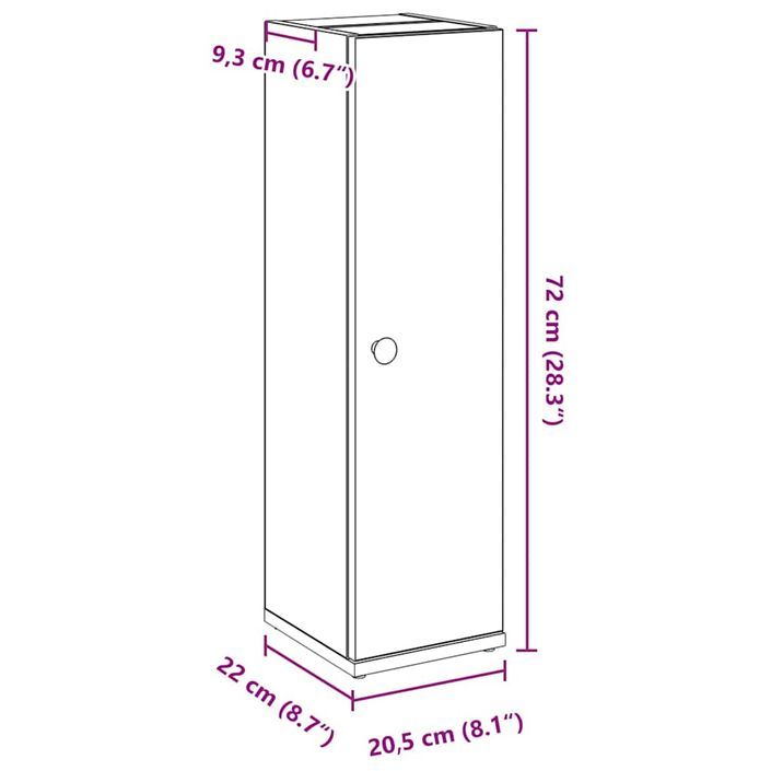 Meuble de salle de bain avec porte-rouleau chêne sonoma - Photo n°12