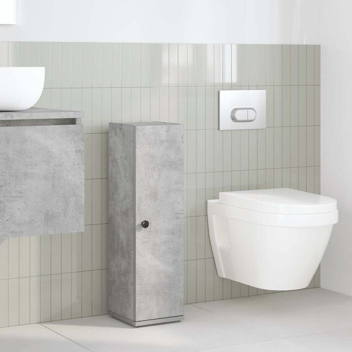 Meuble de salle de bain avec porte-rouleau gris béton - Photo n°3