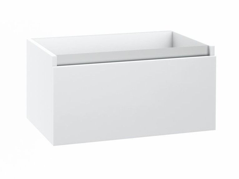 Meuble de salle de bain bois laqué blanc 1 tiroir Teph L 70 cm - Photo n°1