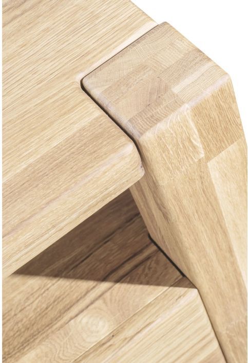 Meuble en bois de chêne massif blanchi 1 tiroir Valoria 53 cm - Photo n°3