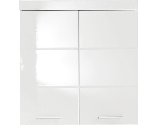 Meuble haut de salle de bain 2 portes blanc brillant Kelia 73 cm - Photo n°1