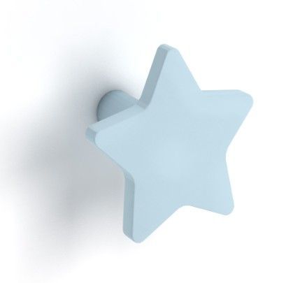 Meuble penderie blanc avec miroir sans pieds et patère étoile bleu - Photo n°2