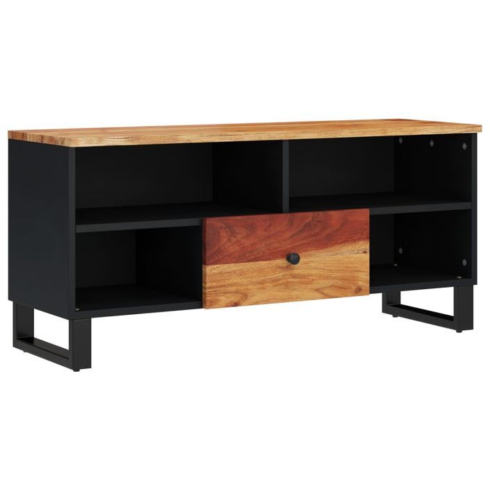 Meuble TV 100x33x46 cm bois d'acacia solide et d'ingénierie - Photo n°10