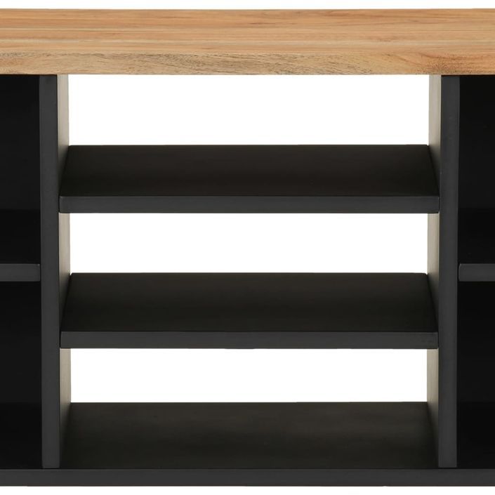 Meuble TV 100x33x46 cm bois d'acacia solide et d'ingénierie - Photo n°7