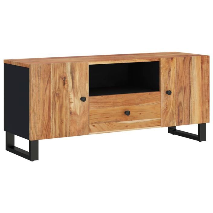 Meuble TV 105x33,5x46 cm bois d'acacia solide et d'ingénierie - Photo n°10