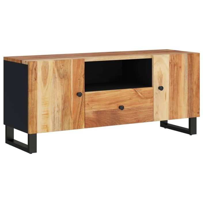 Meuble TV 105x33,5x46 cm bois d'acacia solide et d'ingénierie - Photo n°11