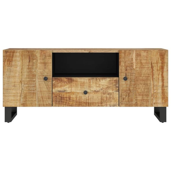 Meuble TV 105x33,5x46 cm bois de manguier et d'ingénierie - Photo n°4