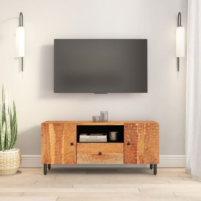 Meuble TV 105x33x46 cm Bois d'acacia massif - Photo n°3