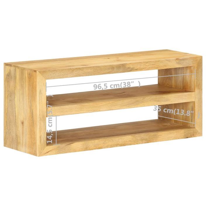 Meuble TV 107x35x45 cm Bois de manguier solide - Photo n°8