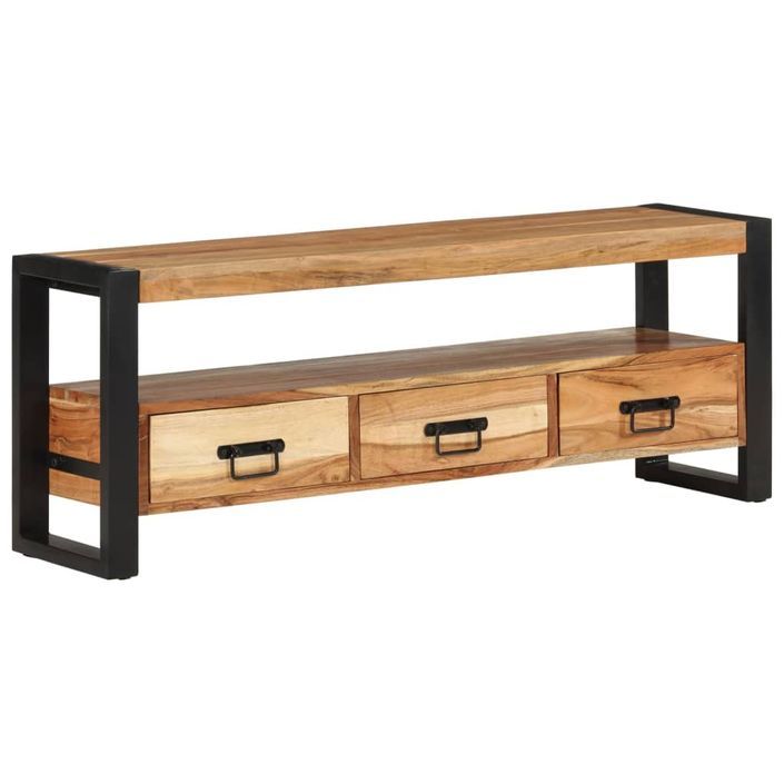 Meuble TV 120x30x45 cm bois d'acacia massif - Photo n°1