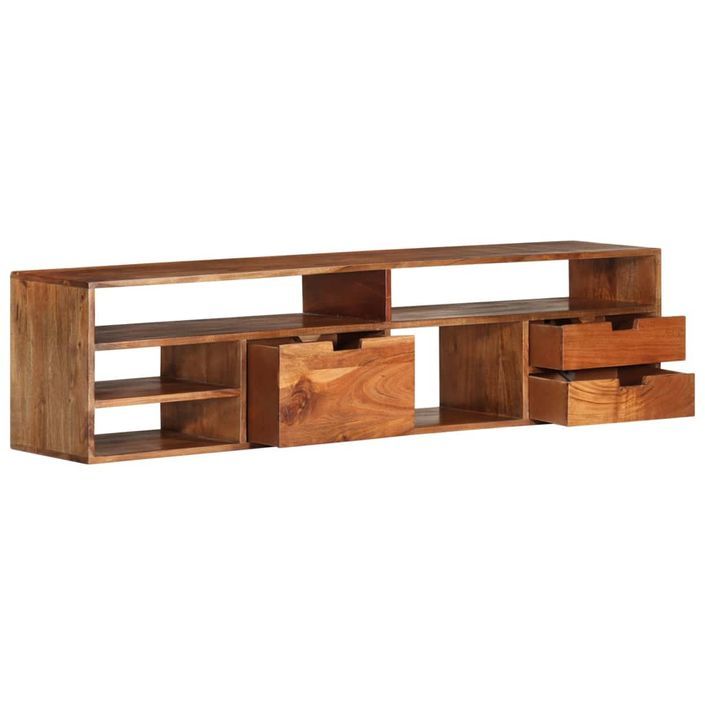 Meuble TV 140x30x35 cm Bois d'acacia massif - Photo n°5