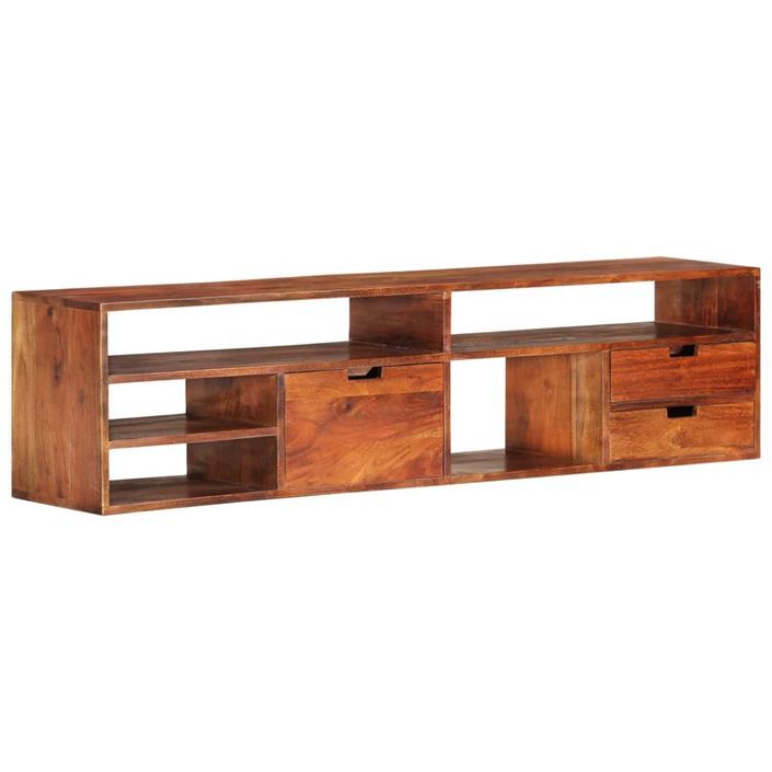 Meuble TV 140x30x35 cm Bois d'acacia massif - Photo n°10