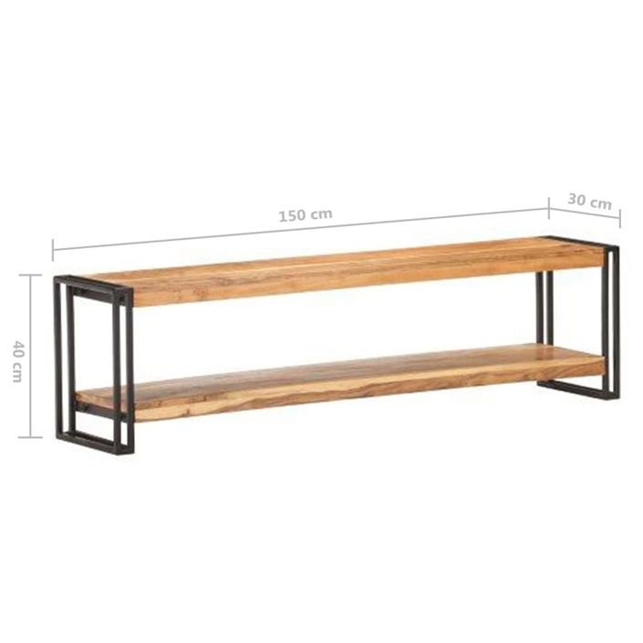 Meuble TV 150x30x40 cm Bois d'acacia massif - Photo n°5