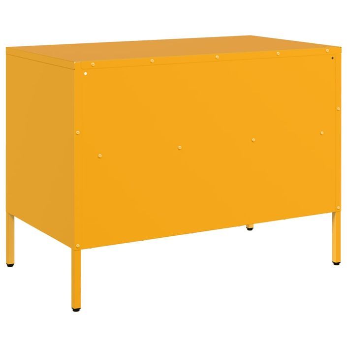 Meuble TV 2pcs jaune moutarde 68x39x50,5cm acier laminé à froid - Photo n°9