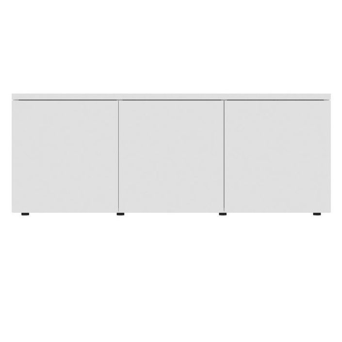 Meuble TV 3 tiroirs bois blanc Onic 80 cm - Photo n°4