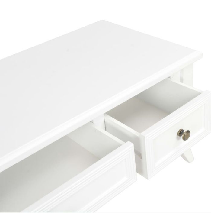 Meuble TV 3 tiroirs pinède blanc Dean - Photo n°6