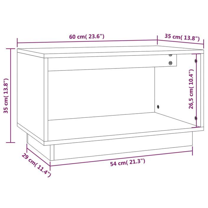 Meuble TV 60x35x35 cm Bois de pin massif - Photo n°7