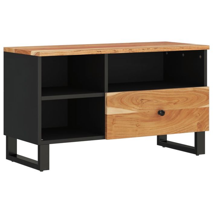 Meuble TV 80x33x46 cm bois d'acacia solide et bois d'ingénierie - Photo n°1