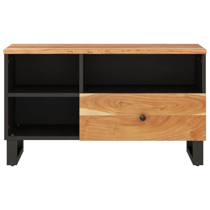 Meuble TV 80x33x46 cm bois d'acacia solide et bois d'ingénierie - Photo n°5