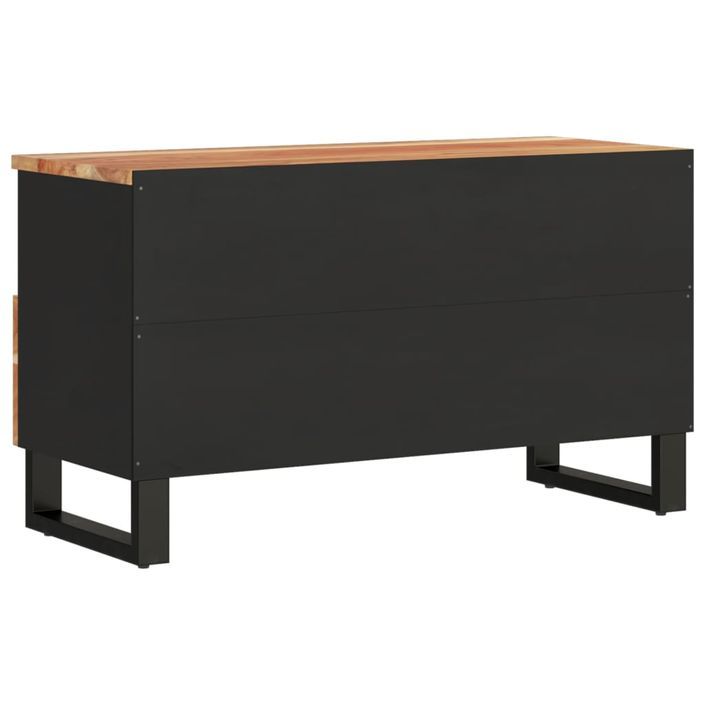 Meuble TV 80x33x46 cm bois d'acacia solide et bois d'ingénierie - Photo n°7