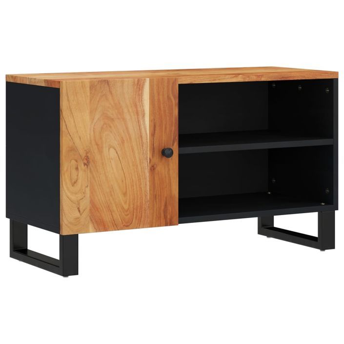 Meuble TV 80x33x46 cm bois d'acacia solide et d'ingénierie - Photo n°1