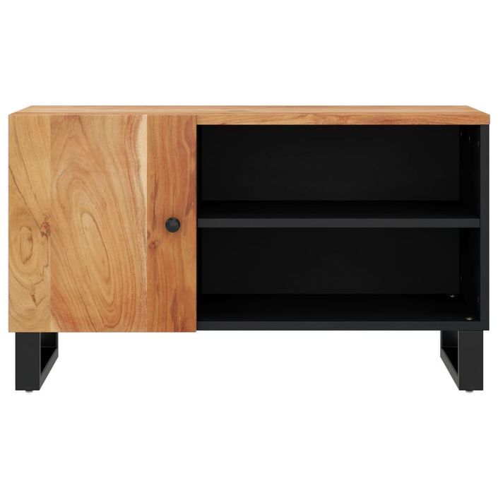 Meuble TV 80x33x46 cm bois d'acacia solide et d'ingénierie - Photo n°5